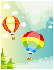 landscape hot air balloon on sky