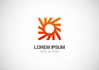 abstract stylized summer sun icon. Vector logo template