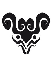 Obraz premium Ziege Teufel Hörner Tribal Tattoo