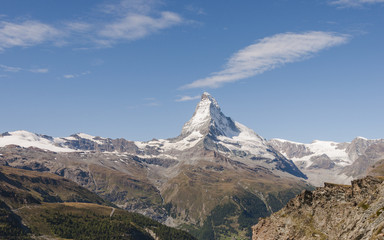 Zermatt, Dorf, Schweizer Alpen, Bergpanorama, Rothorn, Sommer