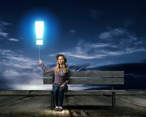 Girl on bench