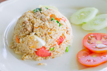 salted egg fried rice with pork