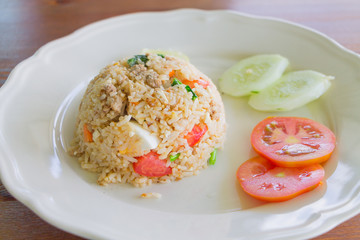 salted egg fried rice with pork