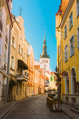 Streets And Old City Architecture In Tallinn, Estonia