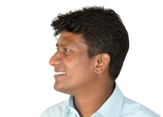 An Indian business executive side profile. Isolated.