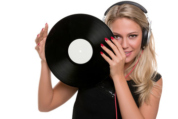 Junge Frau als DJ, DJane