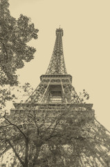 Fototapeta na wymiar Eiffel vintage