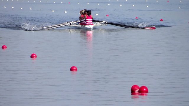 rowing race slow motion