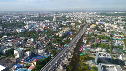 Aerial view of Bangkok express way