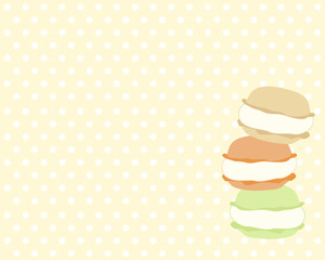 パステルカラーのマカロン　イエロードットの背景