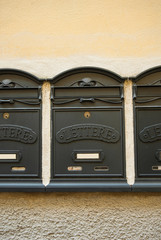 Cassette Postali, cassette delle lettere, nero