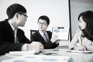 Successful business meeting with a group of people at the office