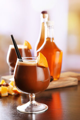 Espresso cocktail served on table