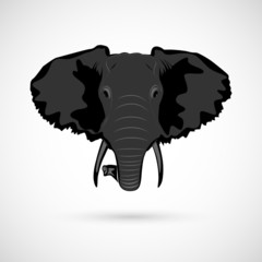 Elephant head sign black