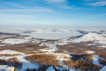 Fototapeta na wymiar Mountain ski center Metallurg-Magnitogorsk, Russia