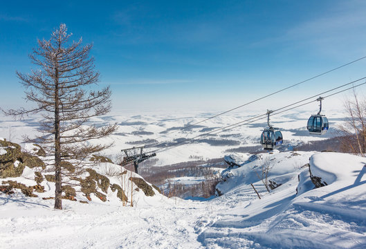 Mountain ski center Metallurg-Magnitogorsk, Russia