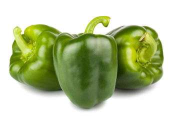 Obraz na płótnie Canvas Three sweet green peppers