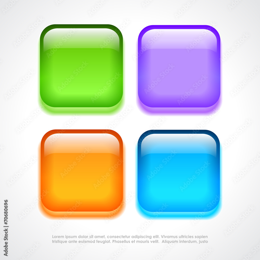 Canvas Prints square neon buttons