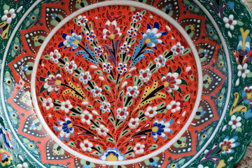 Red decorative plate