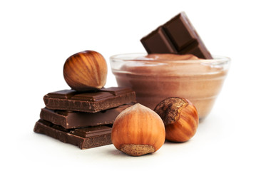 nut butter and chocolate with hazelnuts