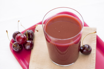 Glass of Cold cherry juice