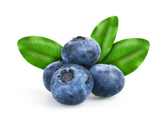Blueberries with leafs