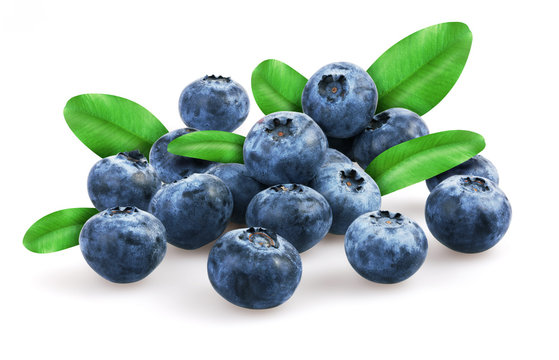 Blueberries with leafs