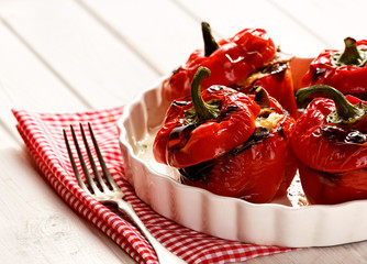 Stuffed  red bell peppers