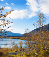 Small lake in the mountains. The North Of Russia