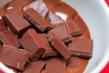squares melted chocolate