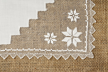 doily on burlap