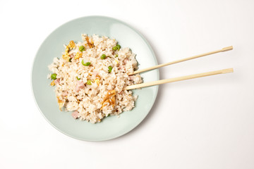 Chinese rice with vegetables and eggs