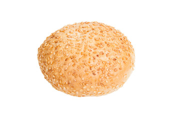 bread with sesame isolated on white background