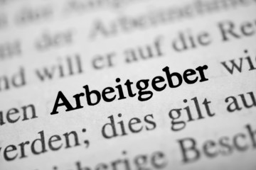 Arbeitgeber - schwarz-weiß Text