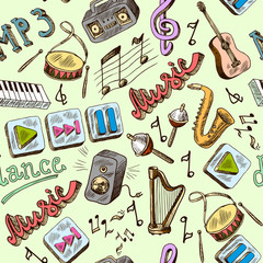 Fototapeta premium music seamless