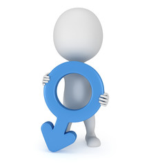 3d man with Male gender sign.