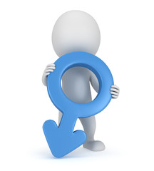3d man with Male gender sign.
