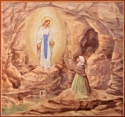 Naklejki  Padwa – Malowanie objawienia Marii Panny w Lourdes
