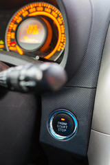 Engine start stop button in the car