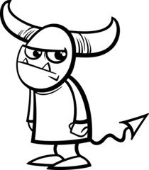 little devil cartoon coloring page