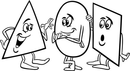 basic shapes cartoon coloring page