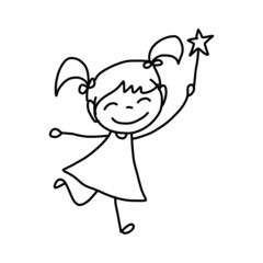 hand drawing happy kids