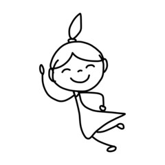 hand drawing happy kids