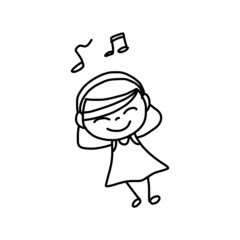 hand drawing happy kids