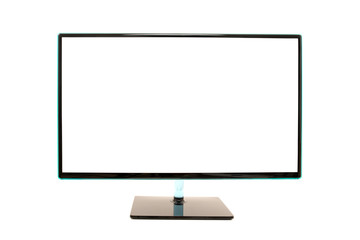 Modern blank white computer monitor