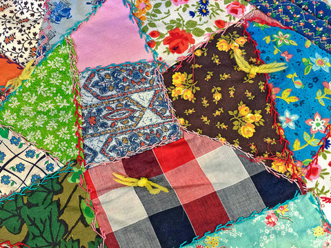 Colorful Crazy Patchwork Quilt