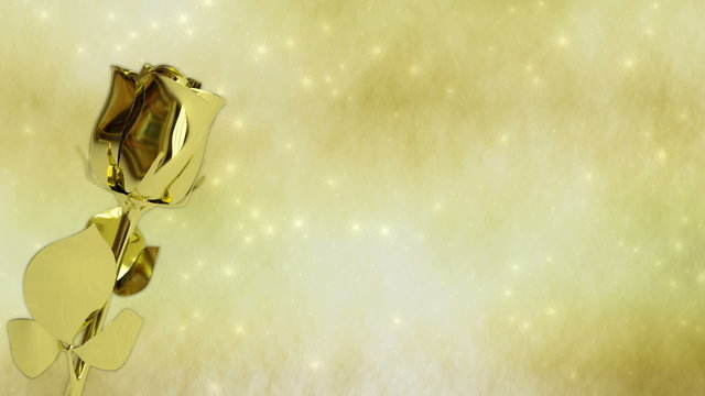 golden rose with stars - seamless video loop