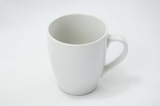 White old ceramic mug