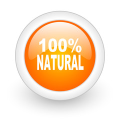 natural orange glossy web icon on white background.
