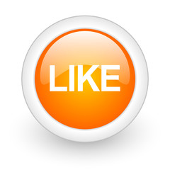 like orange glossy web icon on white background.